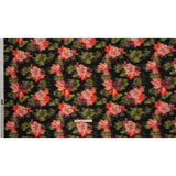 Polyester Crepe-Back Satin - Red, Pink and Green Blurred Florals - Mood Exclusive Blurring Blossoms Print