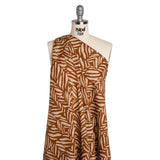 Linen and Rayon Woven - Brown and Beige Animal Stripe Blocks - Mood Exclusive Natural Notions Print