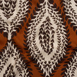 Linen and Rayon Woven - Burnt Orange, Brown and Cream Leafy Ogees - Mood Exclusive Lazy River Print