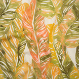 Linen and Rayon Woven - Green and Peach Tropical Leaves - Mood Exclusive Monsterosa Print