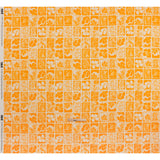 Linen and Rayon Woven - Sunshine Yellow and Cream Leaf and Flower Blocks - Mood Exclusive Terrarium Tendrils Print