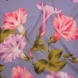 Peached Polyester Twill - Periwinkle, Pink and Green Morning Glory Flowers - Mood Exclusive Morning Metamorphosis Print