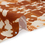 Peached Polyester Twill Panel - Burnt Orange and Cream Tie Dye Ovals - Mood Exclusive Golden Hour Groove Print