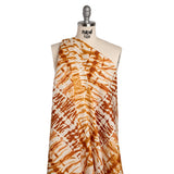 Peached Polyester Twill Panel - Burnt Orange and Cream Tie Dye Ovals - Mood Exclusive Golden Hour Groove Print