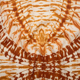 Peached Polyester Twill Panel - Burnt Orange and Cream Tie Dye Ovals - Mood Exclusive Golden Hour Groove Print