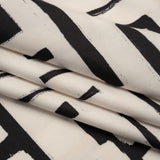 Peached Polyester Twill - Black and White Geometric Painting - Mood Exclusive Mobius Maze Print