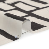 Peached Polyester Twill - Black and White Geometric Painting - Mood Exclusive Mobius Maze Print