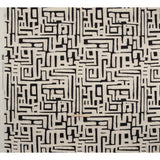 Peached Polyester Twill - Black and White Geometric Painting - Mood Exclusive Mobius Maze Print