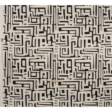 Peached Polyester Twill - Black and White Geometric Painting - Mood Exclusive Mobius Maze Print