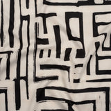 Peached Polyester Twill - Black and White Geometric Painting - Mood Exclusive Mobius Maze Print