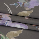 Peached Polyester Twill - Gray, Peach and Lilac Watercolor Flowers - Mood Exclusive Meadow Musings Print