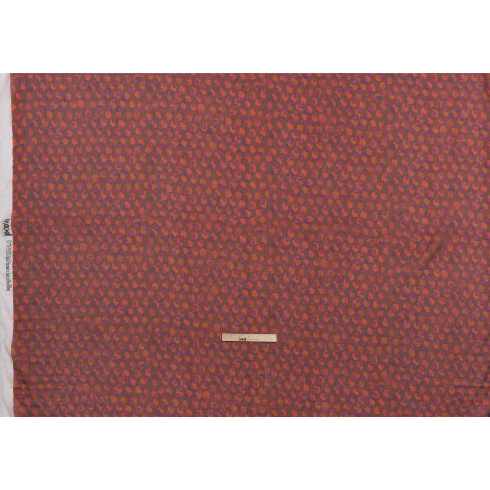 Viscose and Polyester Crepe Organza - Brown, Orange and Purple Overlapping Polka Dots - Mood Exclusive Confetti Kaleidoscope Print