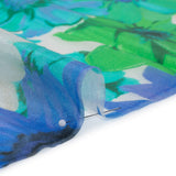 Viscose and Polyester Crepe Organza - Turquoise, Blue and Green Floral - Mood Exclusive Ultraviolets Print