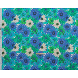 Viscose and Polyester Crepe Organza - Turquoise, Blue and Green Floral - Mood Exclusive Ultraviolets Print