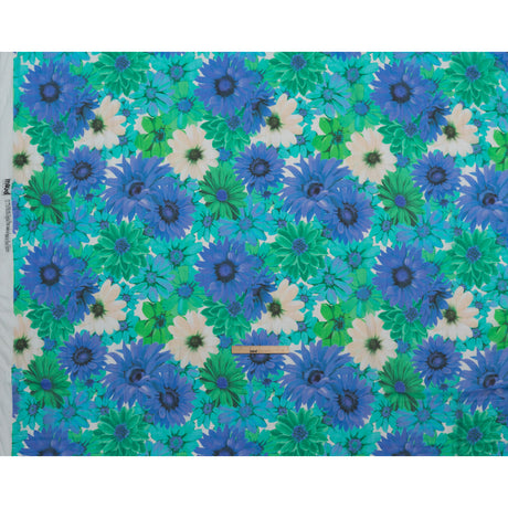 Viscose and Polyester Crepe Organza - Turquoise, Blue and Green Floral - Mood Exclusive Ultraviolets Print