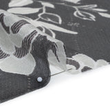 Viscose and Polyester Crepe Organza - Charcoal and Silver Roses - Mood Exclusive Sweet Morning Fog Print