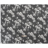 Viscose and Polyester Crepe Organza - Charcoal and Silver Roses - Mood Exclusive Sweet Morning Fog Print