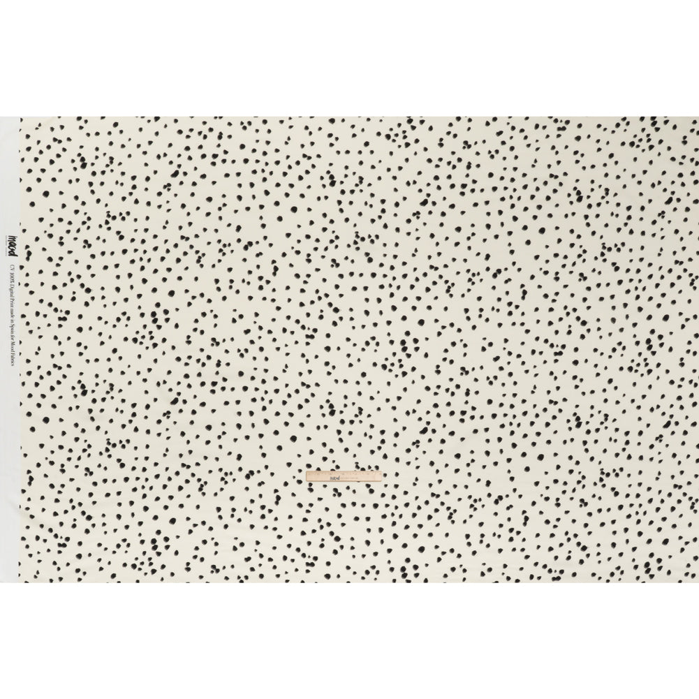 Viscose Crepe - Cream and Black Shadowed Spots - Mood Exclusive Peppered Paws Print