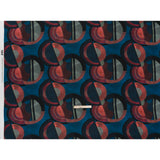 Viscose Crepe - Berry Red, Deep Blue and Navy Soft Geometrics - Mood Exclusive Orphic Orbits Print
