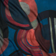 Viscose Crepe - Berry Red, Deep Blue and Navy Soft Geometrics - Mood Exclusive Orphic Orbits Print