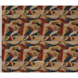 Viscose Crepe - Beige, Red and Blue Abstract Shapes - Mood Exclusive Drifting Intentions Print