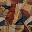 Viscose Crepe - Beige, Red and Blue Abstract Shapes - Mood Exclusive Drifting Intentions Print