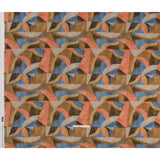 Viscose Crepe - Tan, Rose Coral and Muted Blue Abstract Shapes - Mood Exclusive Drifting Intentions Print
