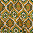 Viscose Crepe - Orange, Lime Green and Dark Blue Eye-Like Ogees - Mood Exclusive Eye Spy Print