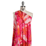 Viscose Crepe - Hot Pink and Orange Painterly Florals - Mood Exclusive August Augury Print