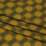 Viscose Crepe - Avocado, Olive Green and Golden Yellow Dots and Dashes - Mood Exclusive Morse Mosaic Print
