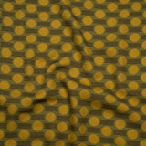 Viscose Crepe - Avocado, Olive Green and Golden Yellow Dots and Dashes - Mood Exclusive Morse Mosaic Print