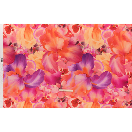 Viscose Crepe - Pink, Coral and Purple Watercolor Flowers - Mood Exclusive Orchid Around Print