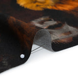 Viscose Crepe - Black, Dark Brown and Golden Yellow Feathers - Mood Exclusive Flight of Fire Print