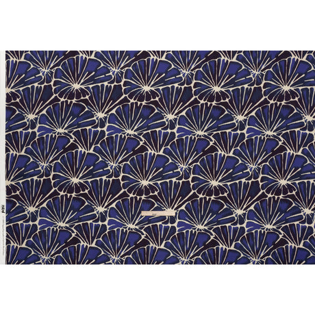 Viscose Crepe - Blue, Purple and Cream Floral Blocks - Mood Exclusive Pixel Petals Print