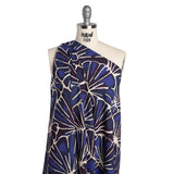 Viscose Crepe - Blue, Purple and Cream Floral Blocks - Mood Exclusive Pixel Petals Print