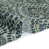 Viscose Crepe - Aqua, Blue and Black Anthemion Paisley - Mood Exclusive Gilded Garland Print