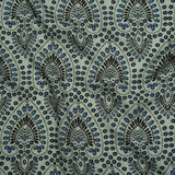 Viscose Crepe - Aqua, Blue and Black Anthemion Paisley - Mood Exclusive Gilded Garland Print