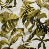 Rayon Challis - Green and White Tropical Leaves - Mood Exclusive Paradise Rhapsody Print