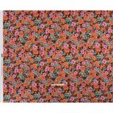 Rayon Challis - Brown, Purple and Blue Green Painted Flowers - Mood Exclusive Watercolor Wonderland Print