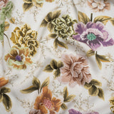Rayon Challis - White, Soft Green and Muted Pink Floral - Mood Exclusive Rosewood Reverie Print