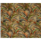 Cotton Crepe - Green and Orange Palm Leaves - Mood Exclusive Frond Fantasy Print