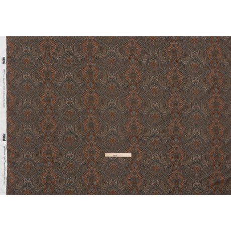 Cotton Crepe - Dark Orange, Blue and Brown Paisley - Mood Exclusive Filigree Flow Print