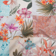 Cotton Crepe - Coral, Purple and Turquoise Floral and Paisley Patchwork - Mood Exclusive Tropical Tapestry Print