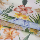 Cotton Crepe - Pink, Yellow and Blue Floral and Paisley Patchwork - Mood Exclusive Tropical Tapestry Print