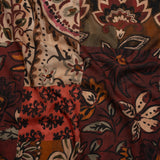 Cotton Crepe - Burgundy, Burnt Orange and Beige Floral Patchwork - Mood Exclusive Bordeaux Blossoms Print