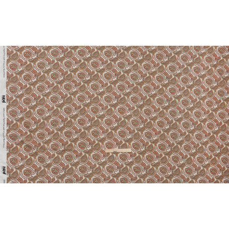 Cotton Crepe - White, Red and Sky Blue Paisley - Mood Exclusive Scroll Spectrum Print