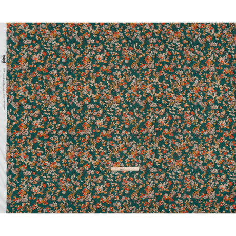 Cotton Crepe - Teal, Red and Golden Yellow Spotty Florals - Mood Exclusive Dancing Drifts Print