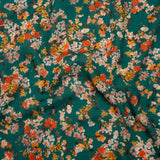 Cotton Crepe - Teal, Red and Golden Yellow Spotty Florals - Mood Exclusive Dancing Drifts Print
