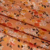 Cotton Crepe - Peach, Red and Golden Yellow Spotty Florals - Mood Exclusive Dancing Drifts Print