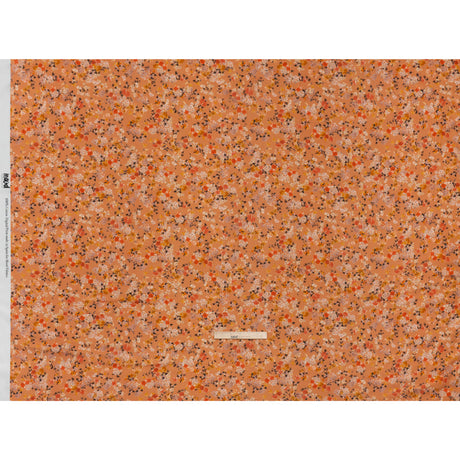 Cotton Crepe - Peach, Red and Golden Yellow Spotty Florals - Mood Exclusive Dancing Drifts Print